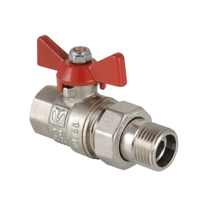 Кран шаровый 1/2" ВН, бабочка, с полусгоном VT227 купить в СОМ