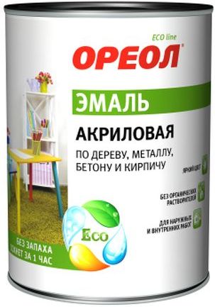 Эмаль акриловая Ореол, белая, матовая, 1.9 кг купить в СОМ