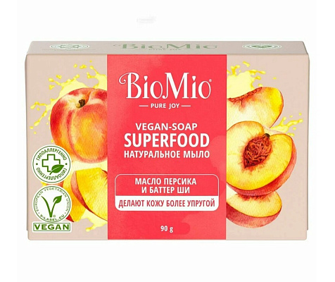 BioMio Мыло туалетное Bio-Soap Персик и ши 90г купить в СОМ