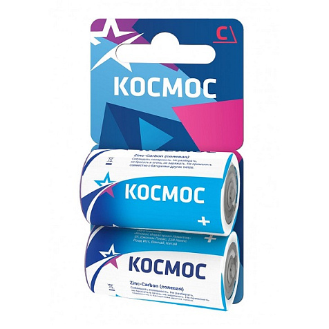Элемент питания солевой Космос, R14/343, BL2 купить в СОМ