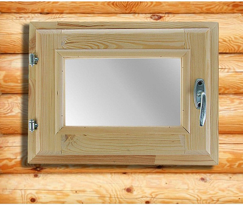 Окно в баню, деревянное, хвоя, двойное стекло, «Добропаровъ», 40×30 см, купить в СОМ