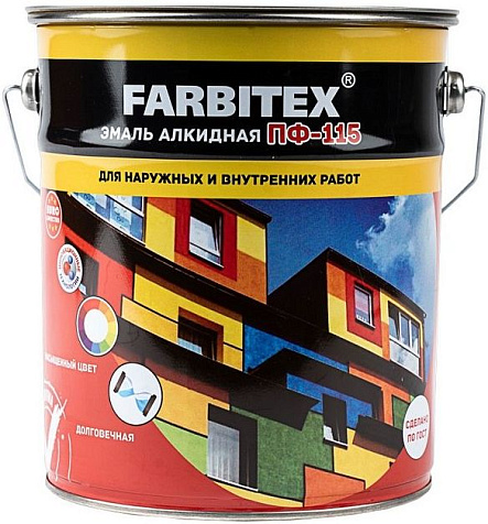 Эмаль ПФ-115 Farbitex, лайм, 5 кг купить в СОМ