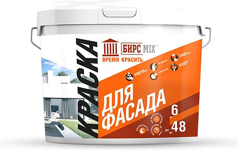Краска фасадная БИРСMIX, 6кг купить в СОМ