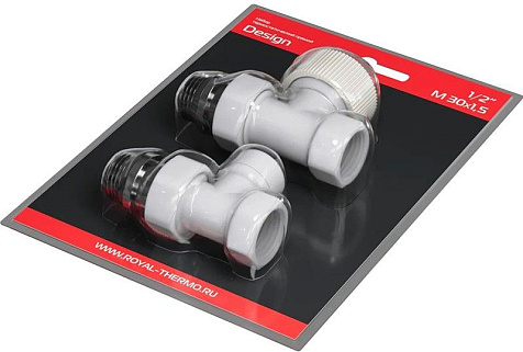 Набор термостатический для радиатора прямой 1/2" М30х1.5 белый Royal Thermo Design купить в СОМ