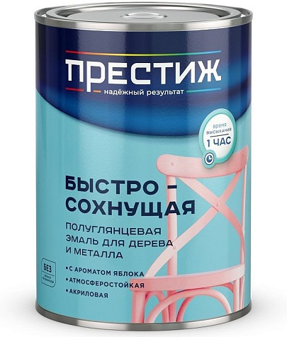 Эмаль акриловая Престиж, полуглянцевая, красная, 0.9 кг купить в СОМ