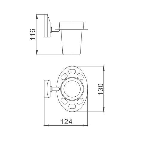 Стакан для зубных щеток Haiba HB1606-1, хром купить в СОМ