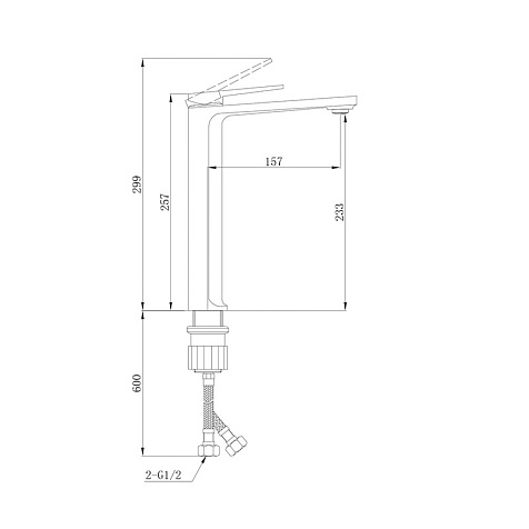 Смеситель для раковины EvaGold Vesta FW17GR-PVD, латунь, оружейная сталь купить в СОМ
