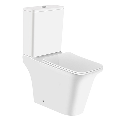 Унитаз-компакт Azario Avero AZ-1213A/3121G, безободковый, белый, сиденье микролифт купить в СОМ