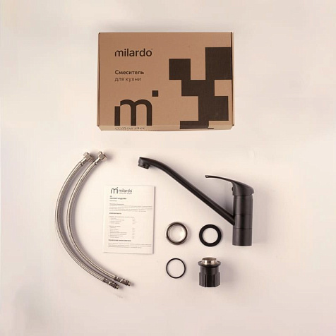 Смеситель для мойки Milardo Meal M02BLR0M05, латунь, черный купить в СОМ