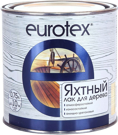 Лак яхтный Eurotex, полуматовый, 0.75 л купить в СОМ