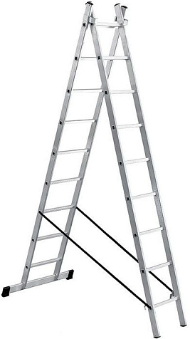 Лестница 3-х секционная BIBER, 9 ступеней, алюминиевая купить в СОМ