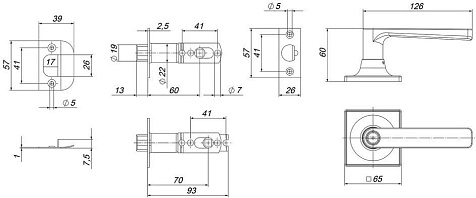 Ручка защелка PUNTO DK710/BL SN-PS (без фик.)никель купить в СОМ