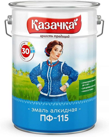 Эмаль ПФ-115 Казачка, глянцевая, голубая, 6 кг купить в СОМ