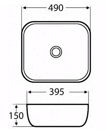 Раковина накладная Azario AZ-2143, 490 х395х150 мм, белый глянец купить в СОМ